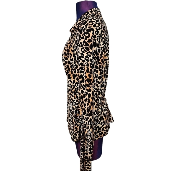 Talbots Leopard Print Wrap Blouse Size Large Women's - Picture 3 of 10